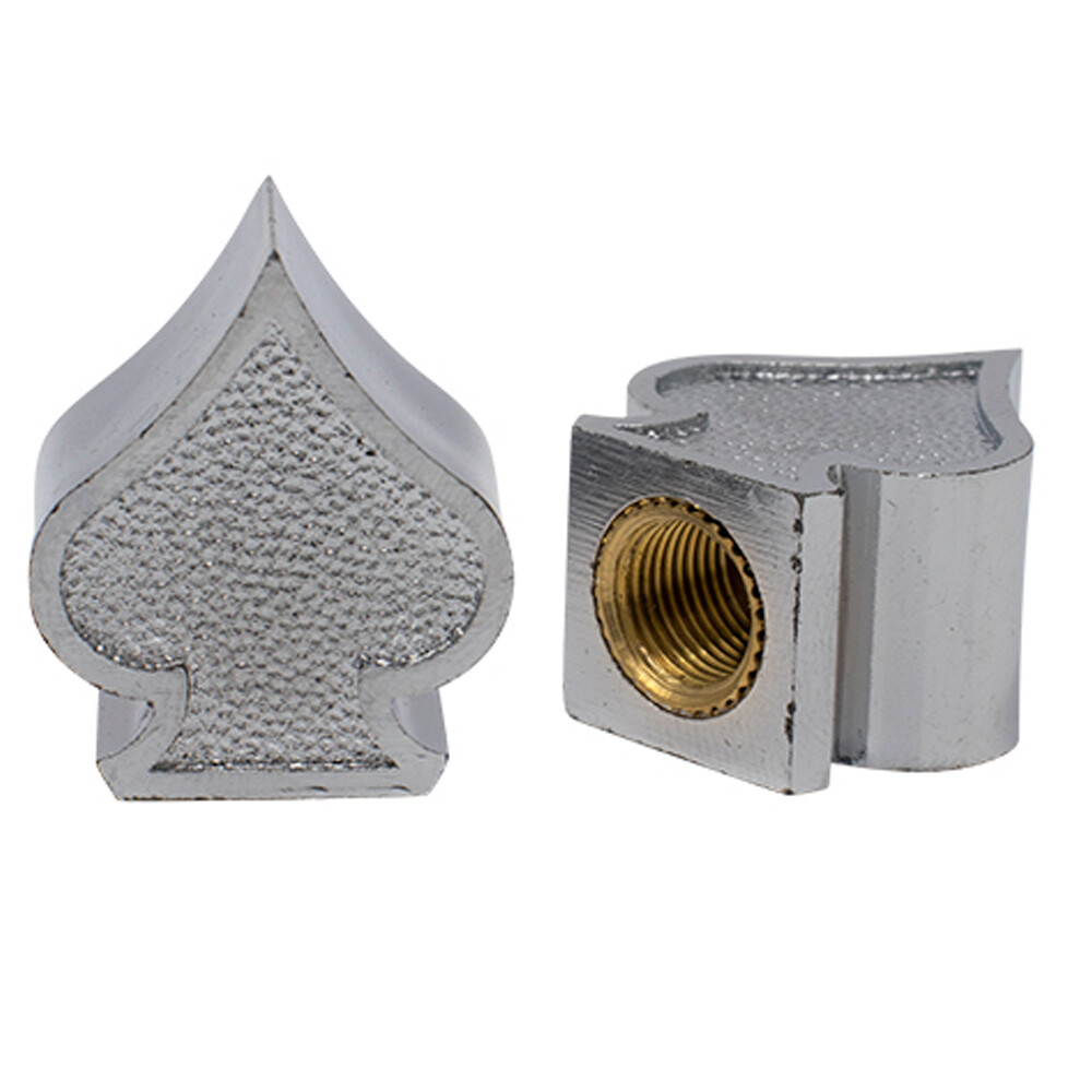 SPADE VALVE CAPS SCHRADER VALVE CHROME