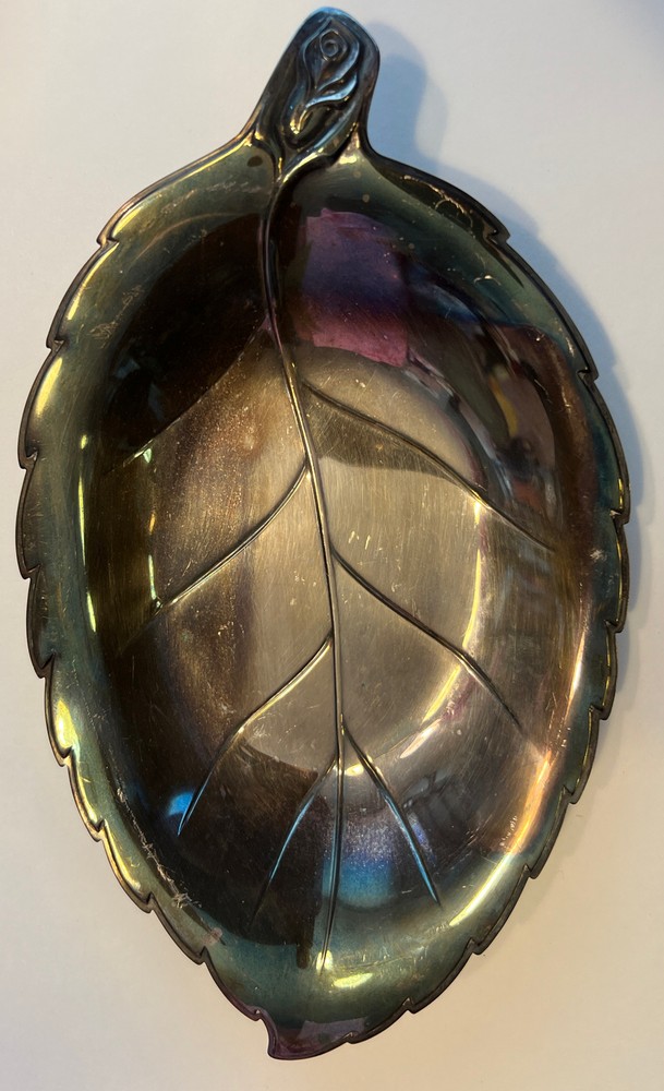 International Silver Company Model 348 Silverplate Tray Dish Bowl Rose Handle