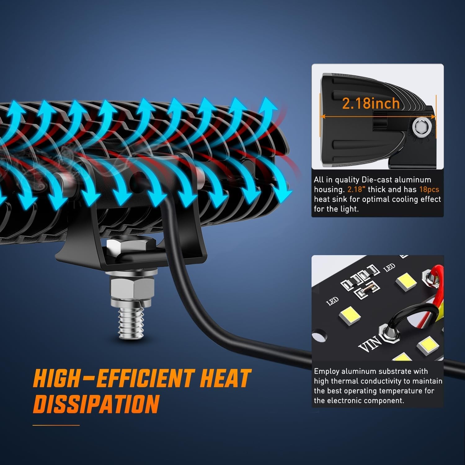 Nilight LED Pods 6 Inch 60W Flood Spot Beam Combo Light Bar Driving Fog Off Road