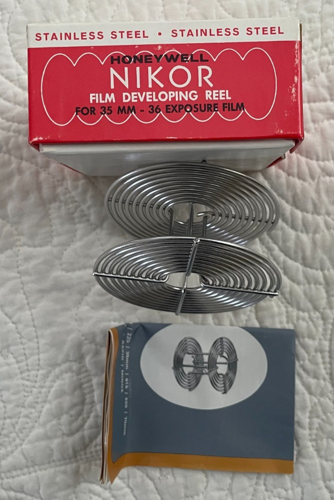 3 Developing tanks, 2 Nikor, Yankee Clipper. Reels, boxes, instructions, viewer