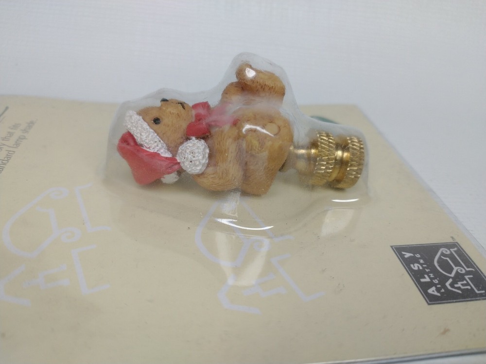 Alsy Lighting Lamp Finial Solid Brass Base Teddy Bear Santa