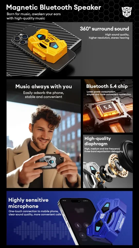 Transformers TF-Y15 Wireless Magnetic Bluetooth Speaker