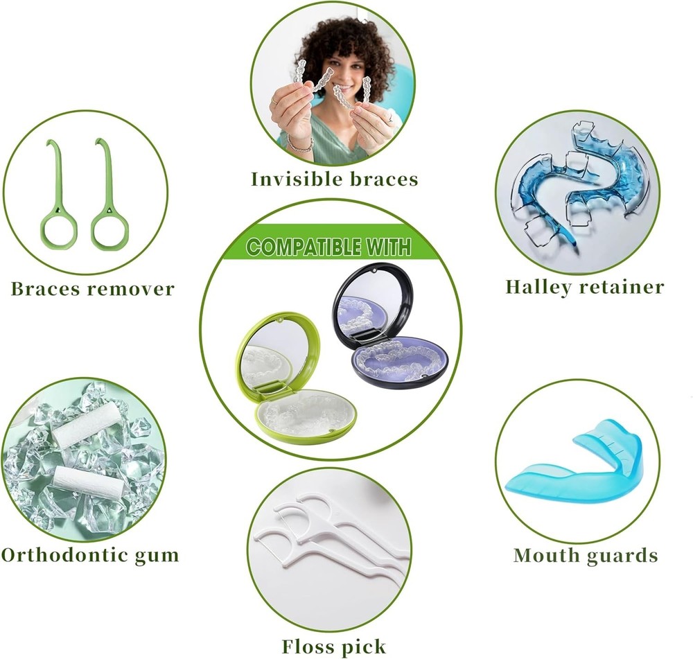 2 estuches para retenedores, protector bucal con , compatible con Invisalign