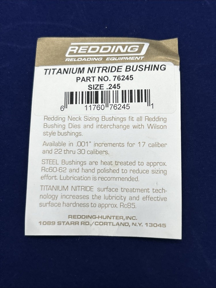 Redding Titanium Nitride Bushing .245 #76245