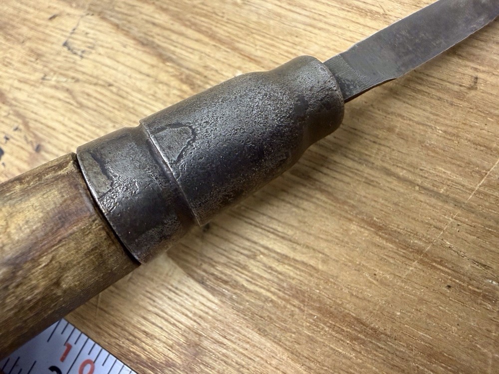 Vintage Wood Handled Tool Pointed Triangular Tip