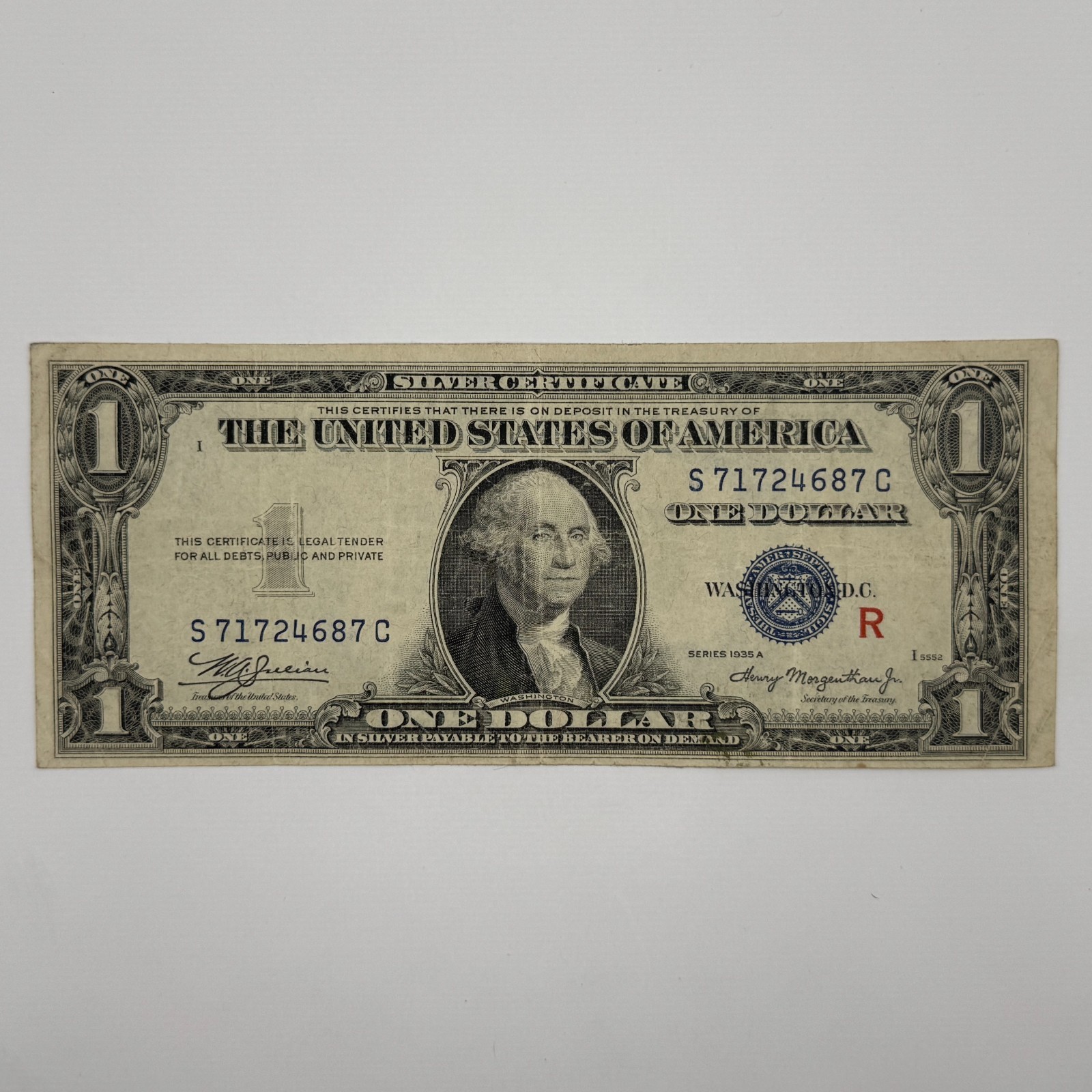 Experimental "R" 1935A $1 Silver Certificate 4687C