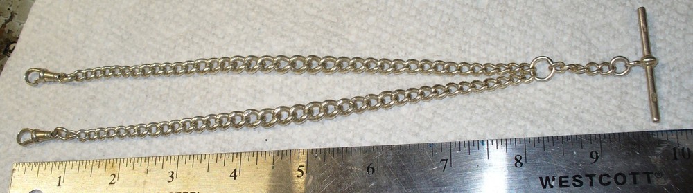 Sterling silver prince albert watch chain