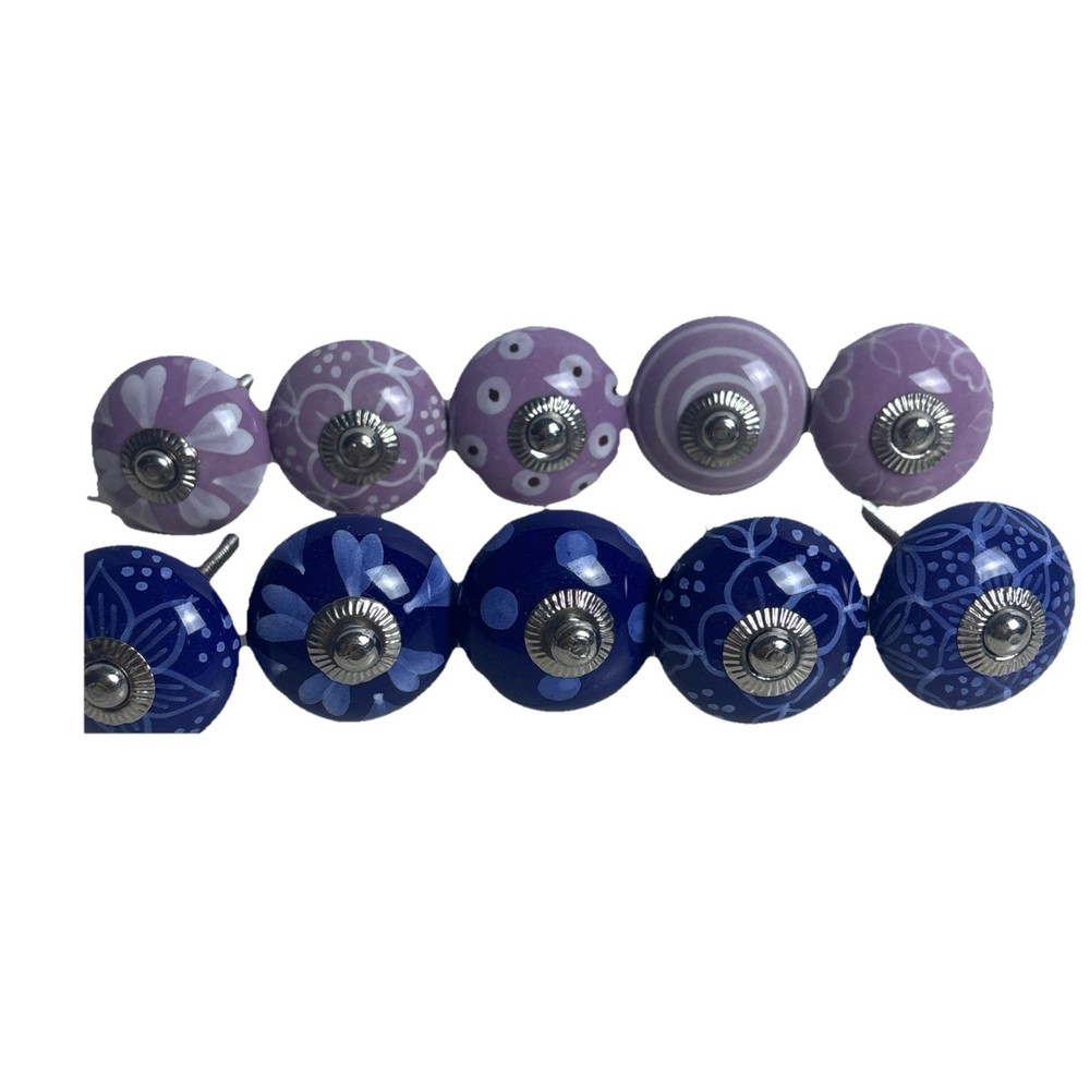 Drawer Cabinet Knobs Ceramic **ONLY LAVENDER AVAILABLE* 1.5" Diameter 2.5" Long