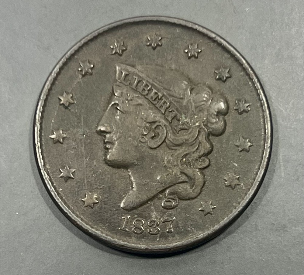 1837 Coronet Head Large Cent 1C - Circulated Type