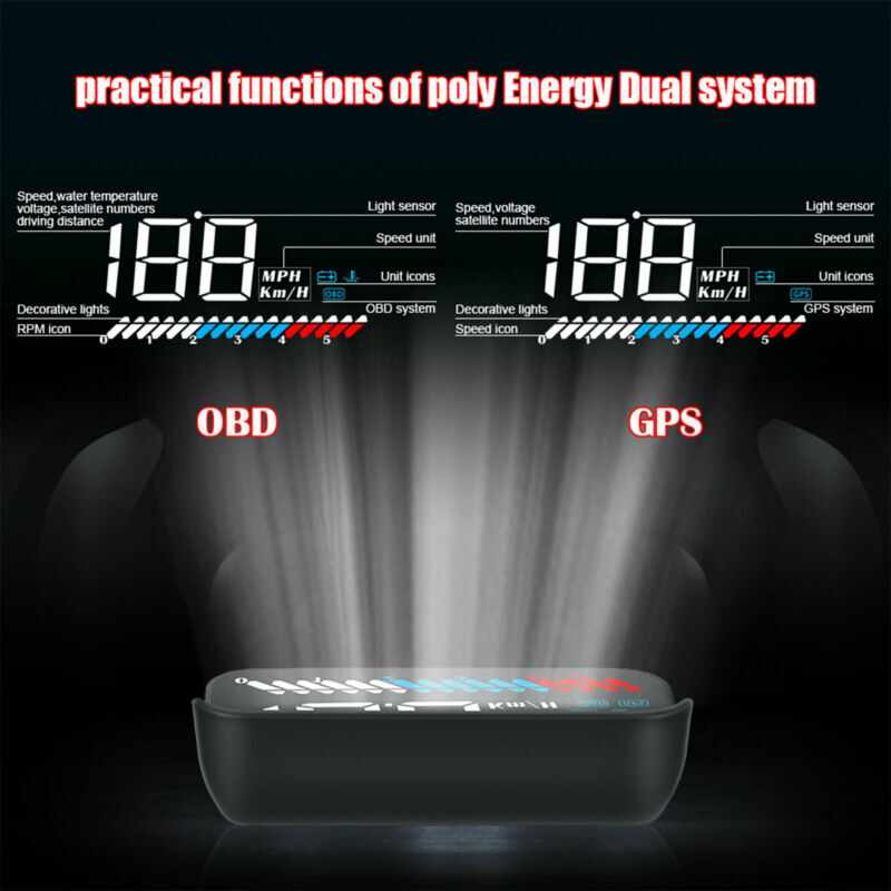 Head Up Display Car HUD GPS OBD2 Multi Function Zone Display M7