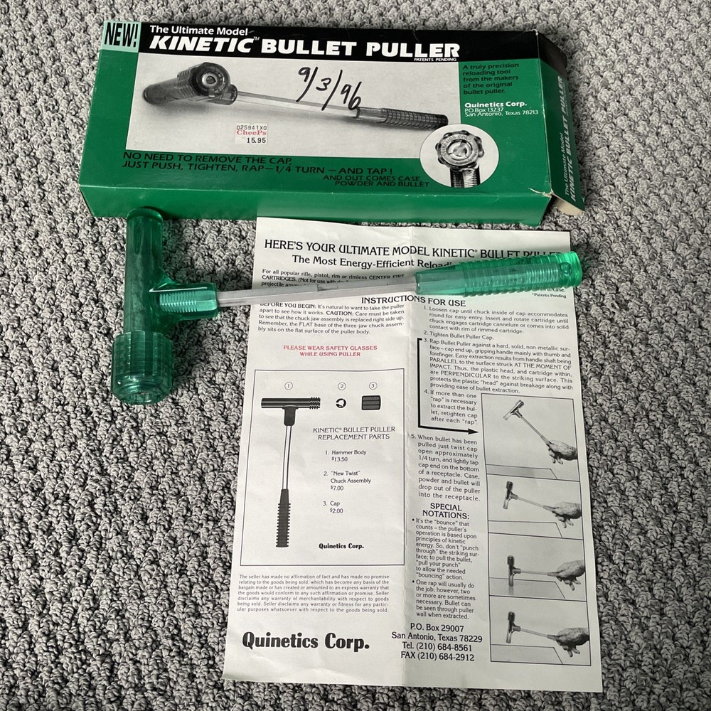 RCBS Bullet Puller Hammer Reloading Tool Kinectics Clear