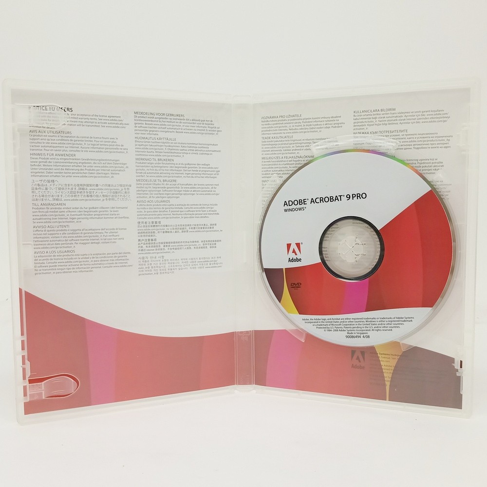 Adobe Acrobat 9 Pro for Windows w/ Serial Number