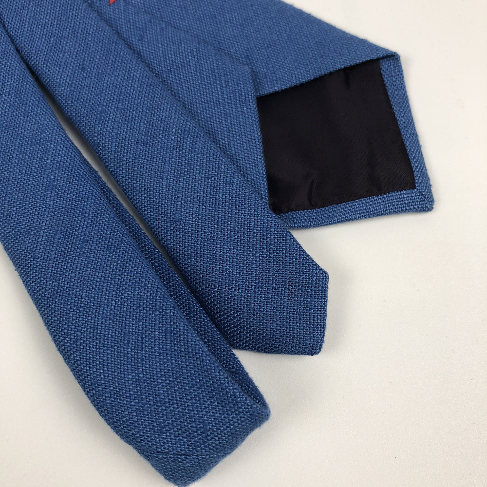 Rooster Tie 56" 3" Solid Blue Linen
