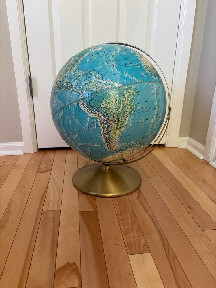 Vintage World Globe on a stand (large-16" diameter)