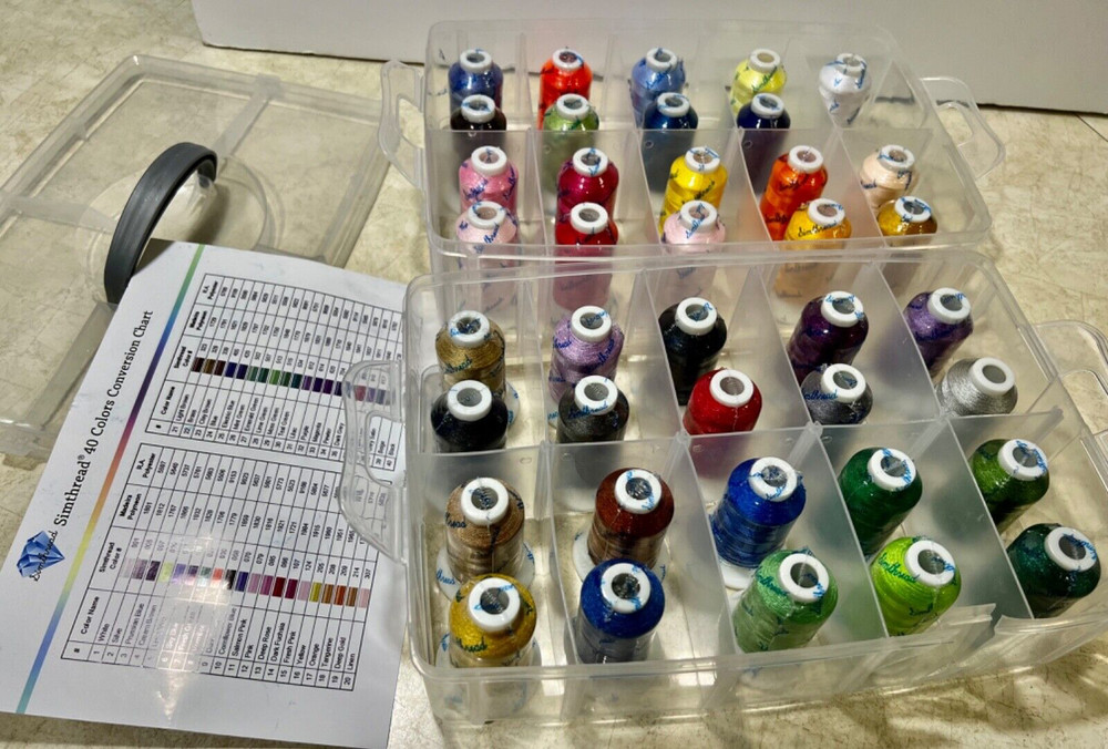 Simthread 39 Colors BRAND NEW  Embroidery Thread with Clear Plastic Storage