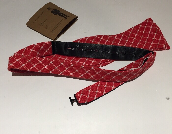 Salt + Dapper Red Checked Cotton Bow Tie