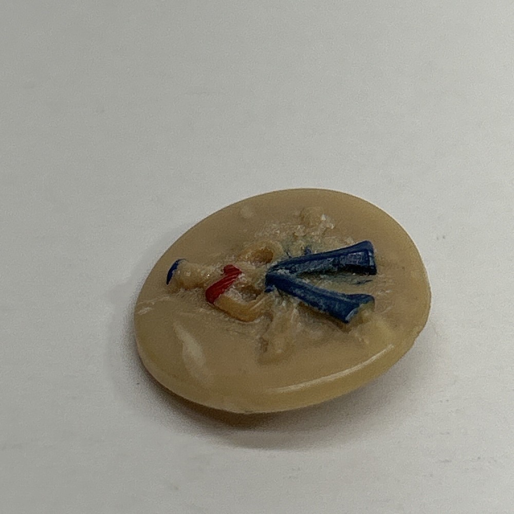 Vintage Celluloid Early Plastic Tan Sewing Button Sailor