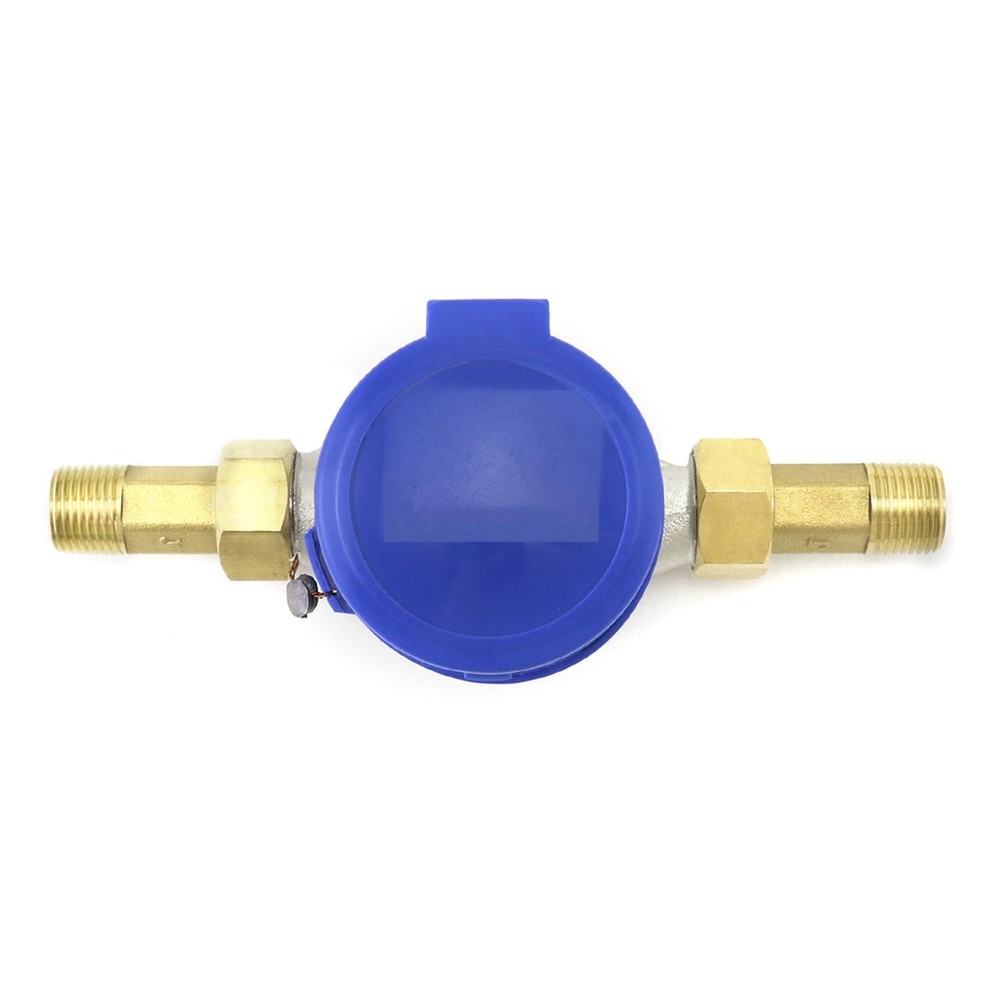 QWORK Water Meter 2 Pack, Cold Flow with Pulse Output, 2 Pack