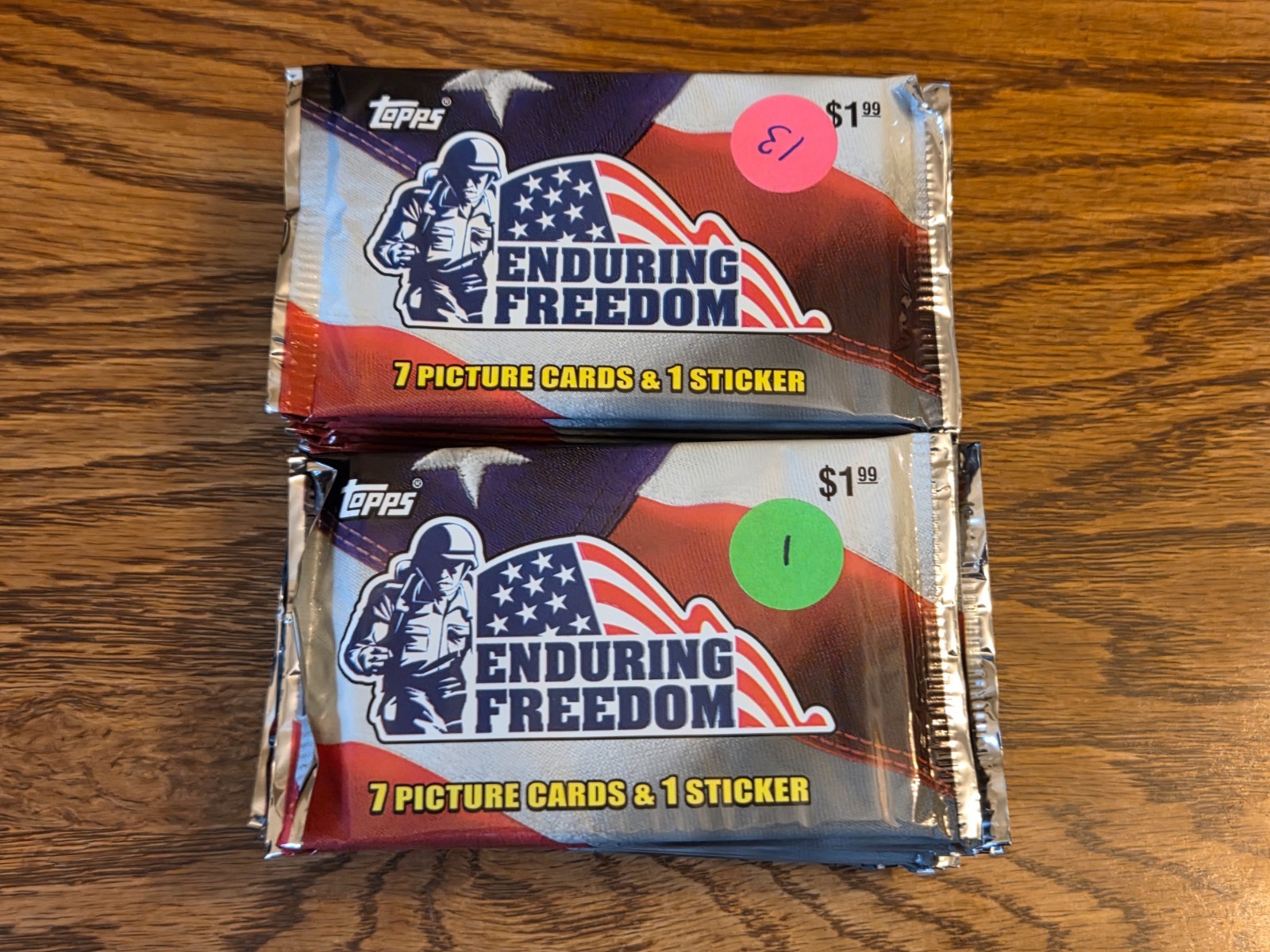 2001 Topps Enduring Freedom Factory Sealed Pack Possible Osama Bin Laden Card