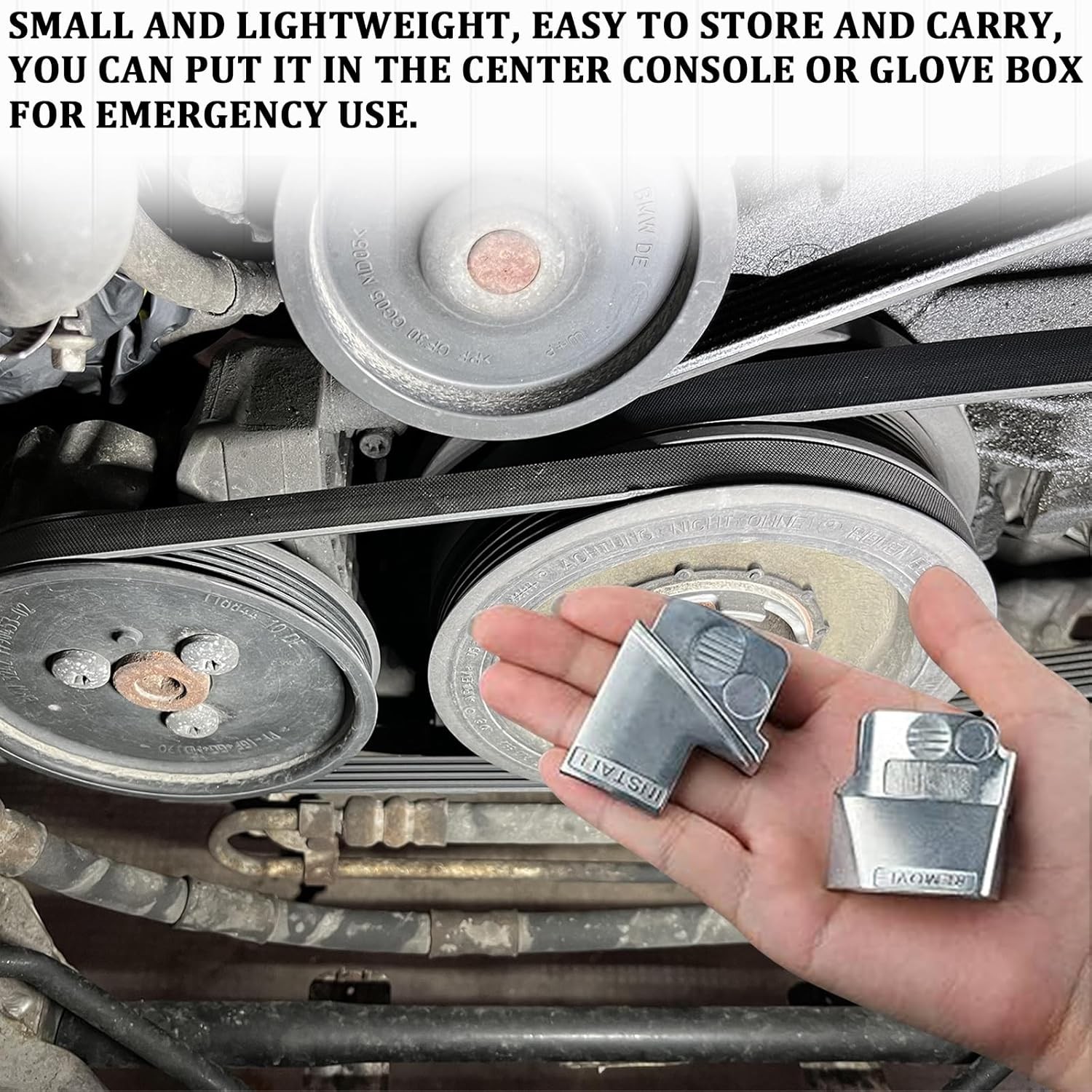 Serpentine Stretch Belt Mate Kit Tool, Metal Serpentine Belt Tool Kit for Remove