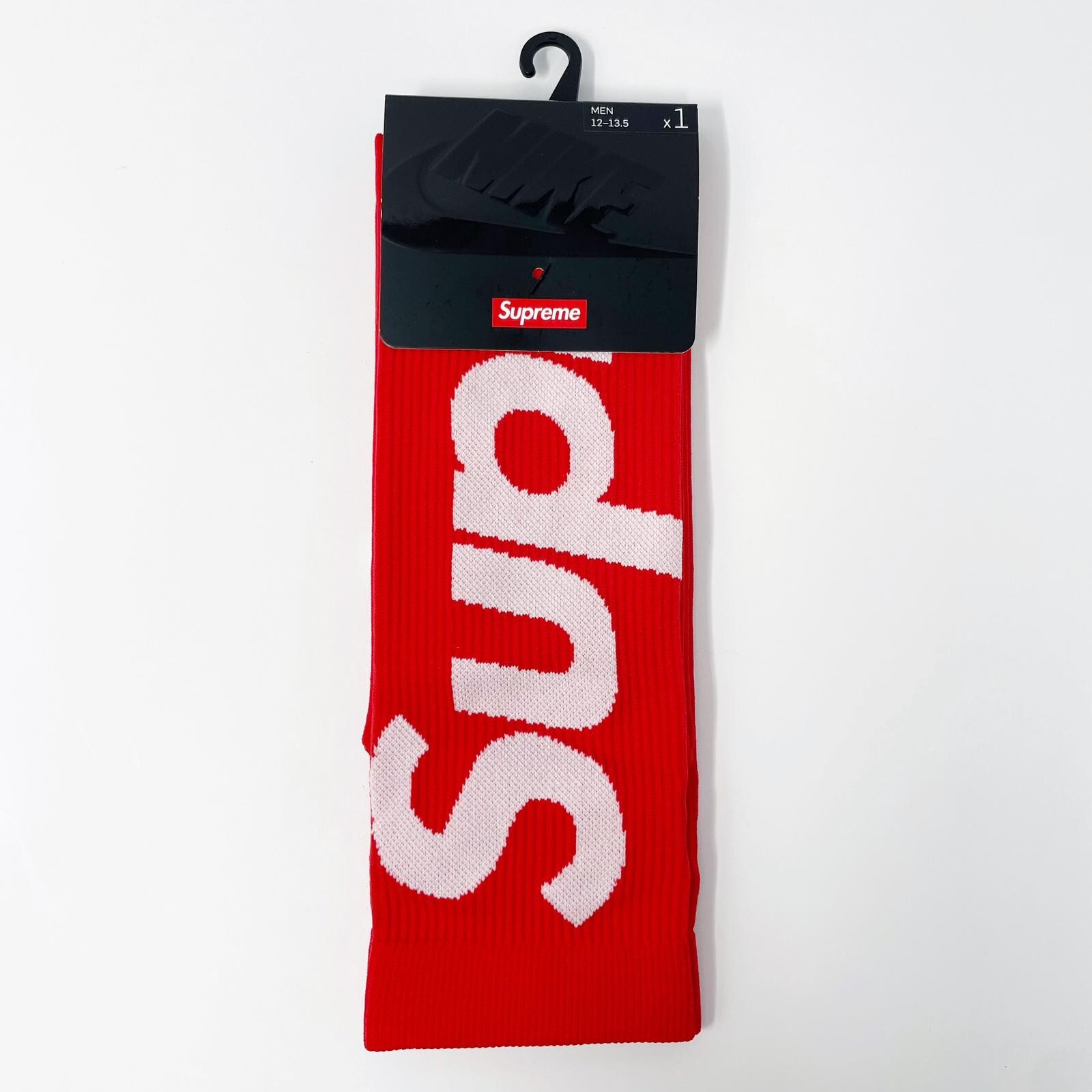 Brand New Original Supreme Mens Nike Lightweight Crew Socks - Red - FREE SHIP