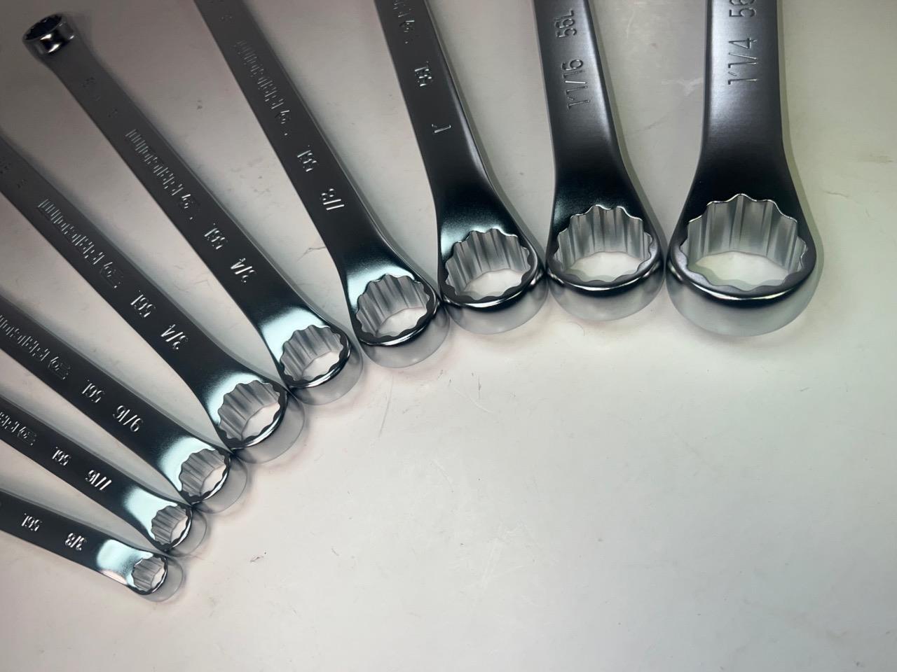 NEW Facom 56L Series 9pc 10° Offset LONG Box End SAE Wrench Set 5/16" to 1-1/4"