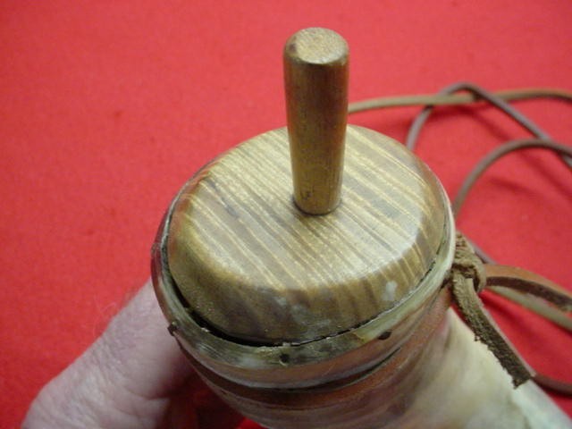 Muzzleloader Powder Horn- 11" Length- Leather Strap - Nice !! (H)