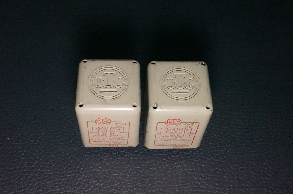 2 - VINTAGE EARLY UTC A-21 INPUT AUDIO TRANSFORMERS / PAIR