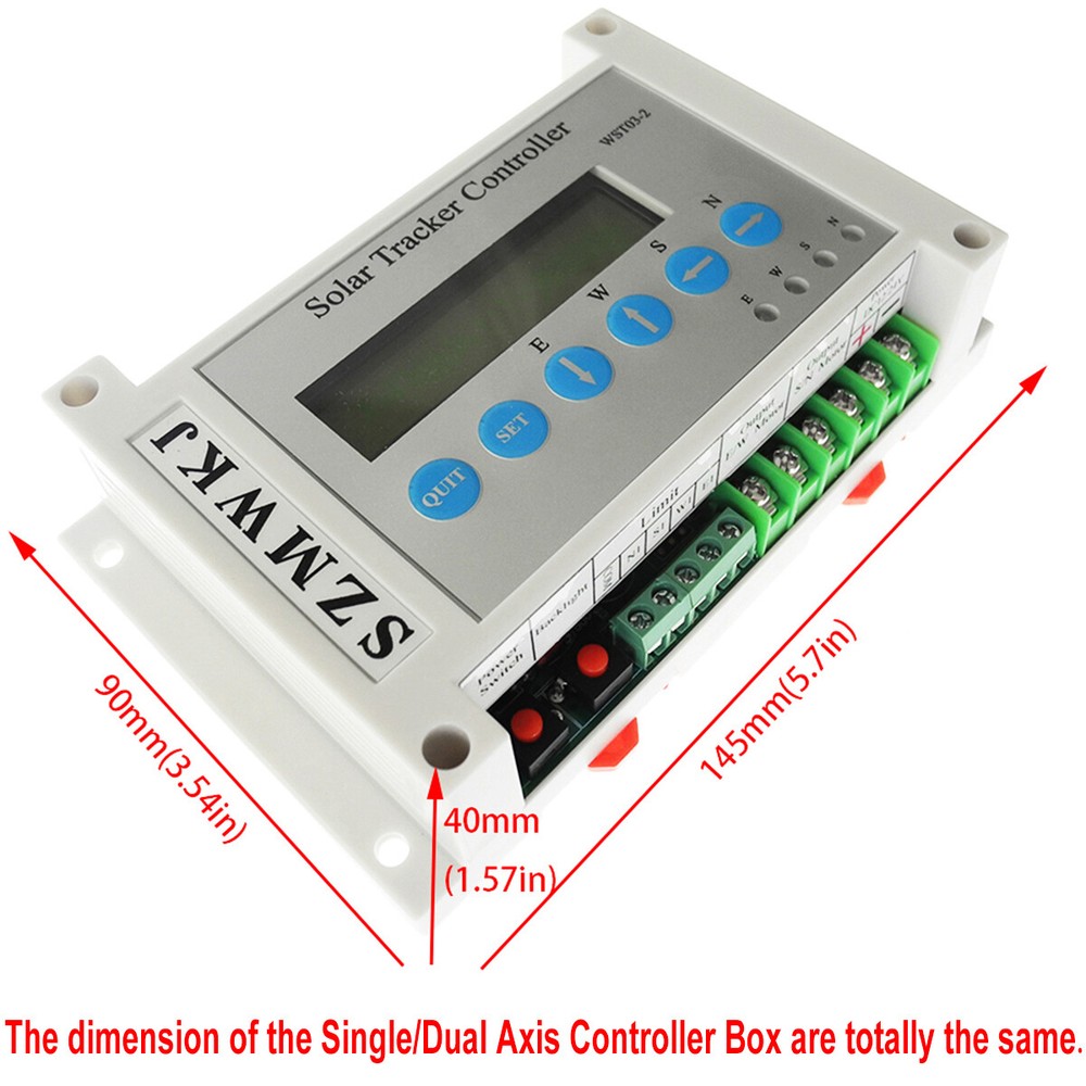 Single/Dual Axis Solar Tracker Controller + Anemometer + Light Sensor +IR Remote