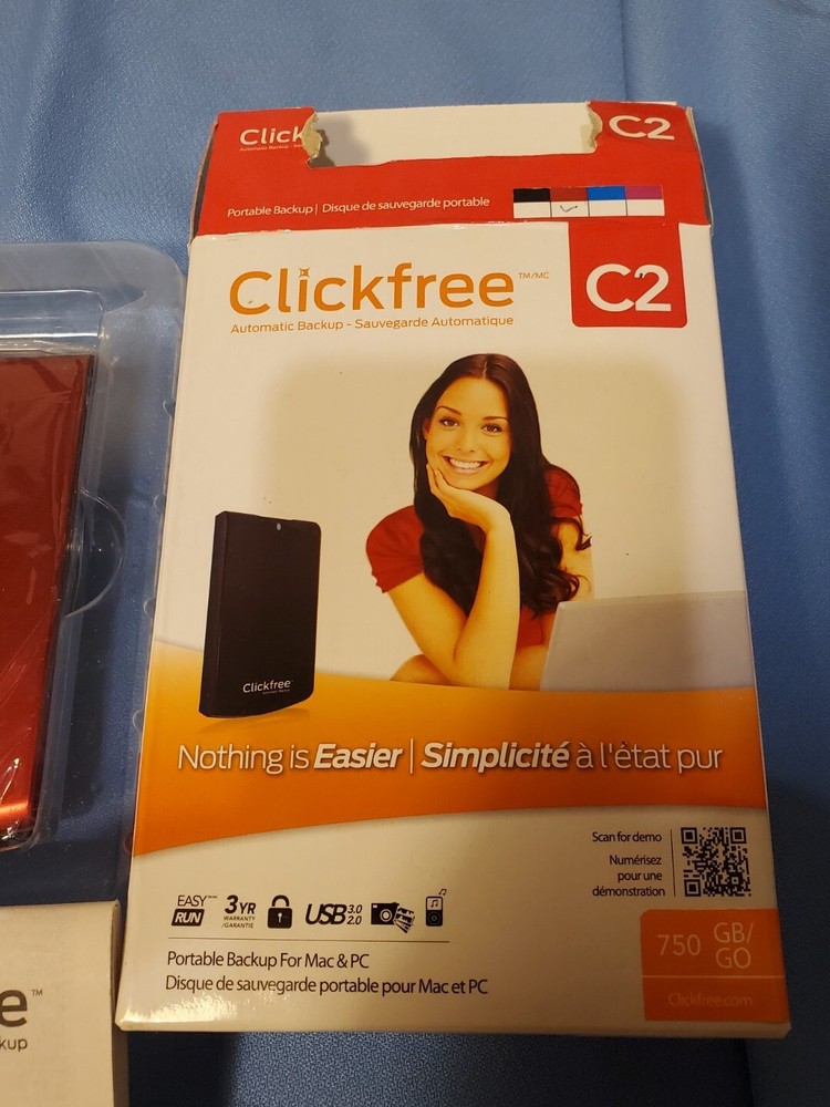 New Clickfree 750GB Automatic Backup C2 Mac PC Multiple Computers needs Cord