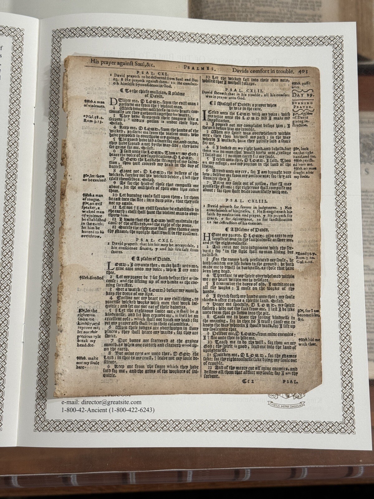 10 First Edition King James Bible Leaves