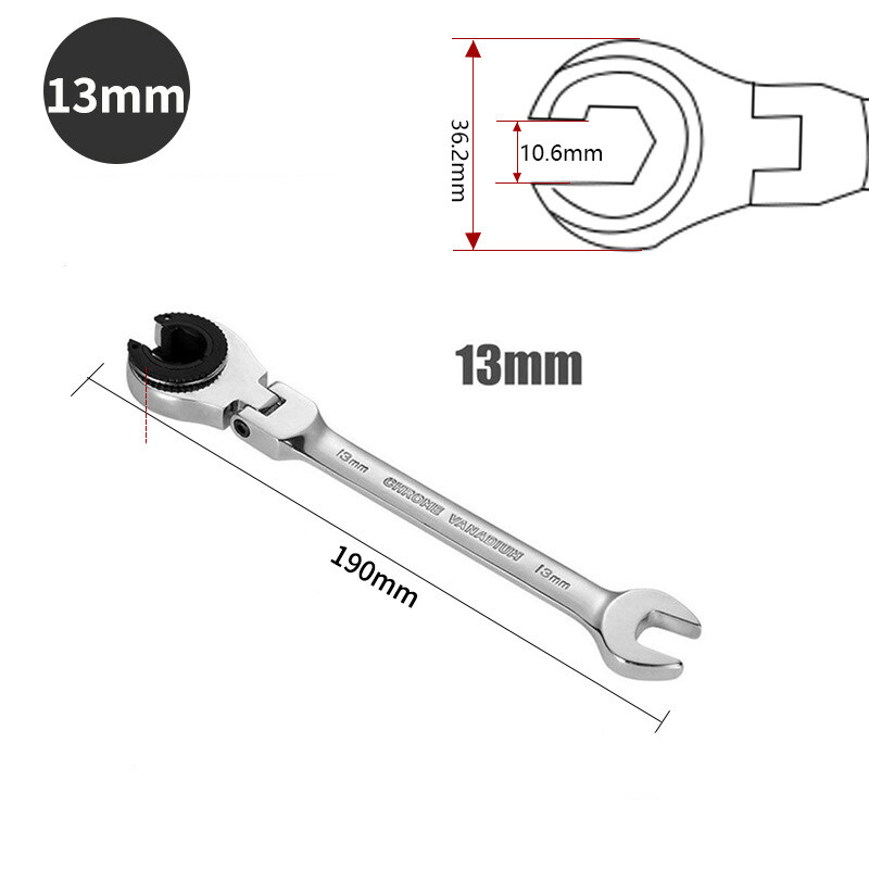 RatchetFix Tubing Wrench Ratcheting Flex Head 72-Tooth Spanner Repair Hand Tools