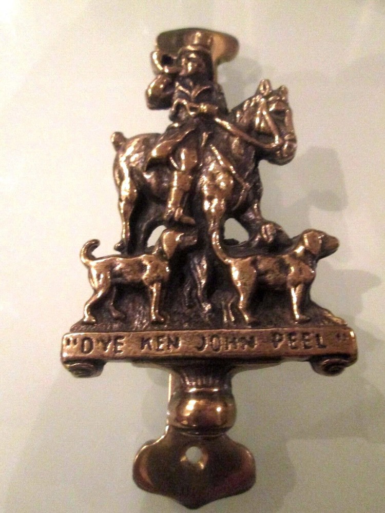 OLD SOLID BRASS JOHN PEEL DOOR KNOCKER