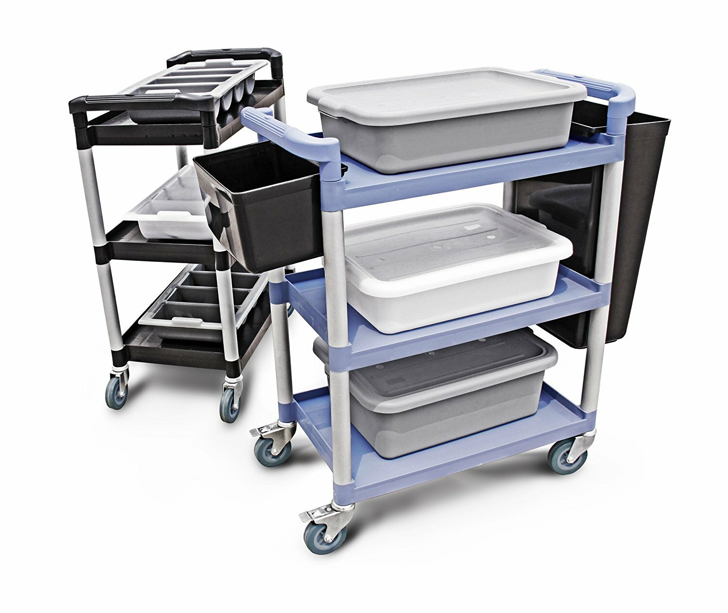 Refuse and Silverware Bin Set, Cart Refuse Bin, Bus Cart Silverware Bin