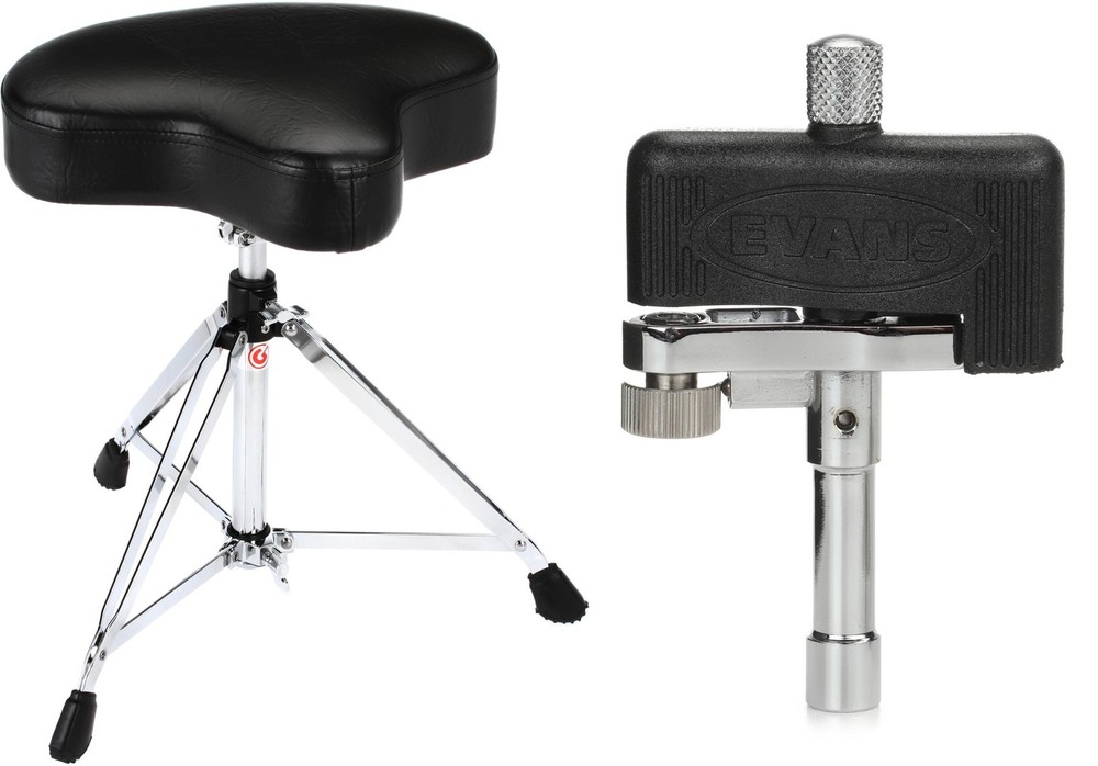 Gibraltar 6608 Moto-style Drum Throne + Evans DATK Value Bundle