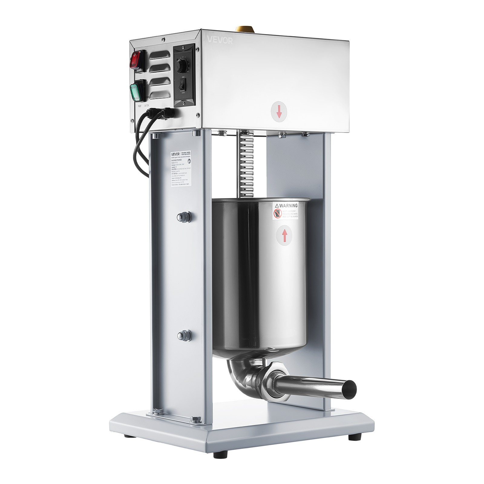 VEVOR Electric Sausage Stuffer 22 LBS / 10 L with Foot Pedal & 4 Filling Tubes