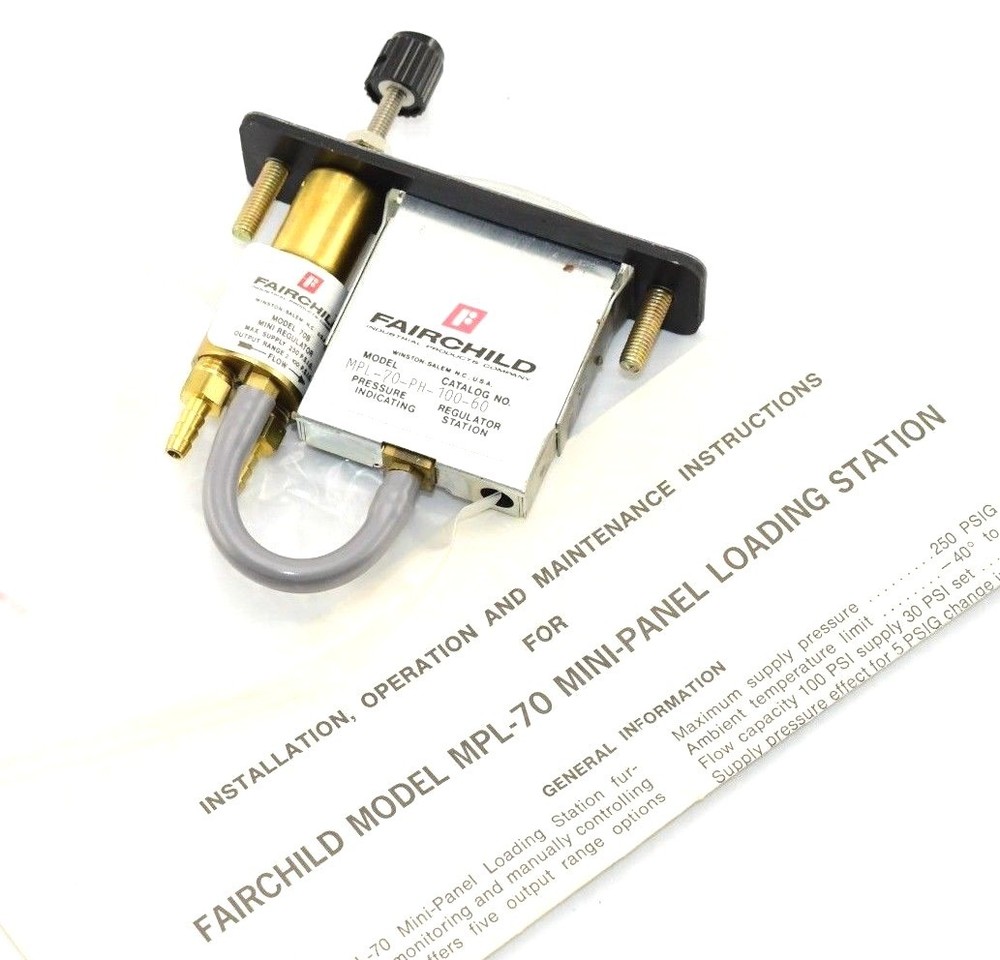 Fairchild Mini Loading Panel Station, Brass Regulator Model 70B MPL-70-PH-100-60