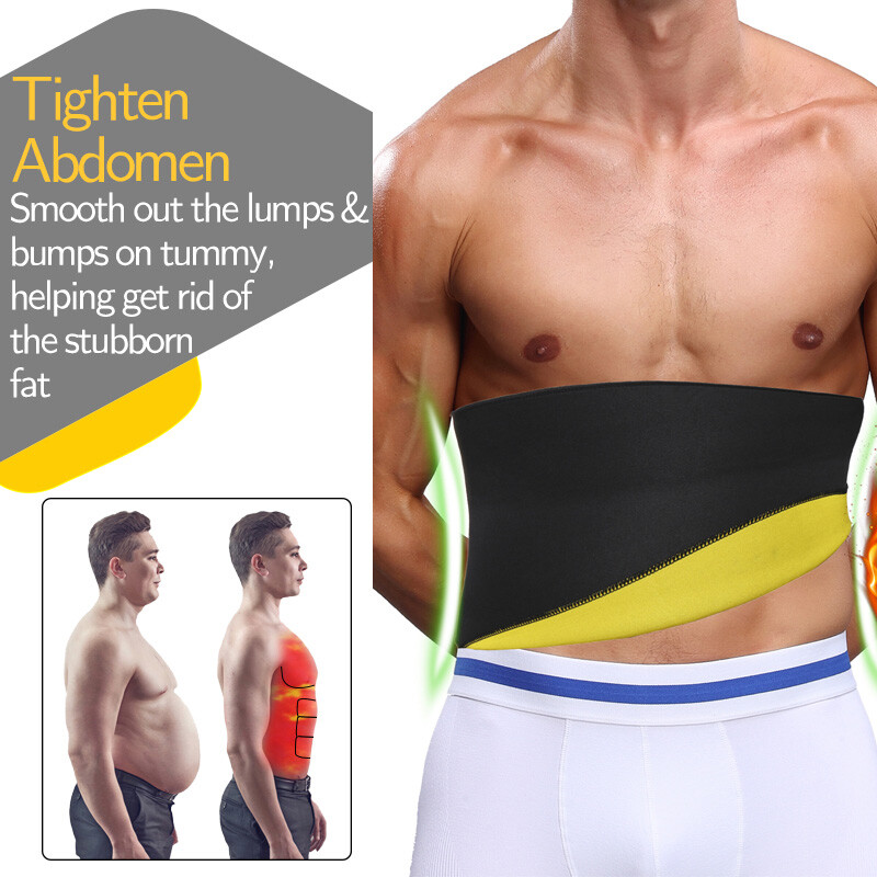 Men's Fat Burner Tummy Slim Body Shaper Neoprene Sauna Sweat Belts Waist Trainer