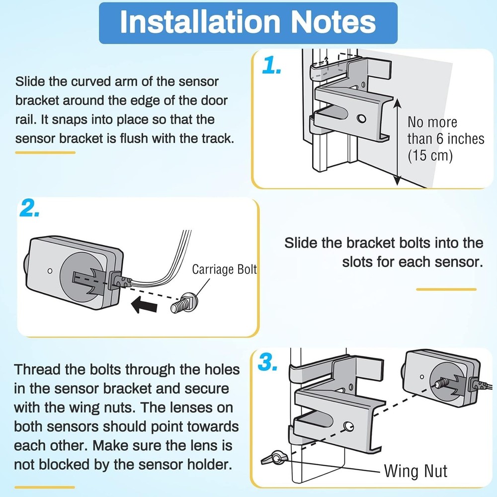 Easy Install Garage Door Sensor Kit - Liftmaster/Chamberlain Replacement Sensor