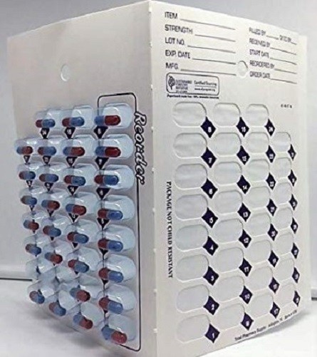 31 Day Multi-med Monthly Cold Seal Medication Blister Pack Cards. Lot of 6