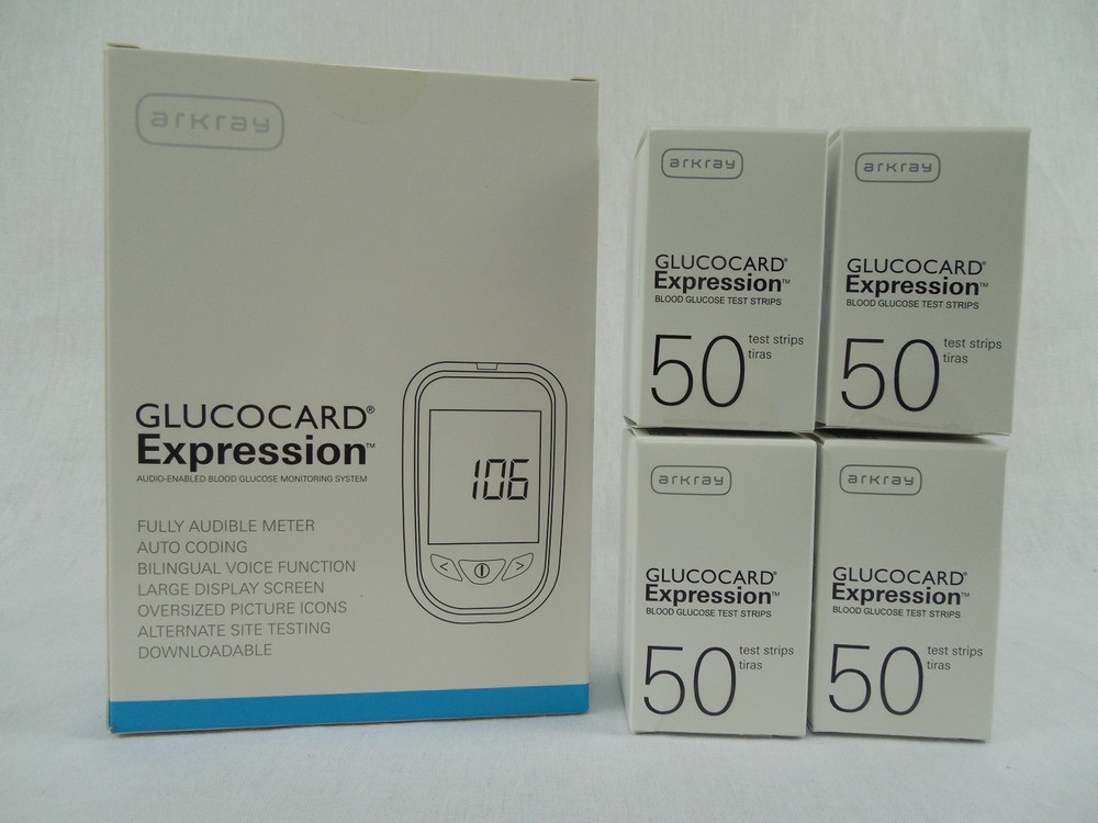 Arkray Glucocard Expression Diabetic test strips 200ct w/Meter