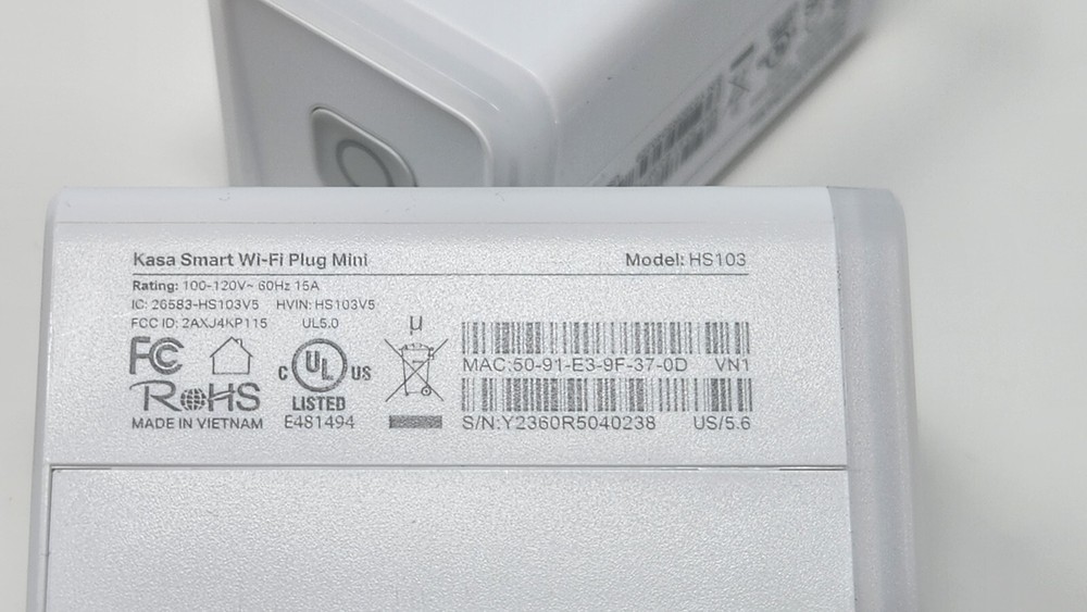 2x Kasa Smart Wifi Plug In Mini Model HS103