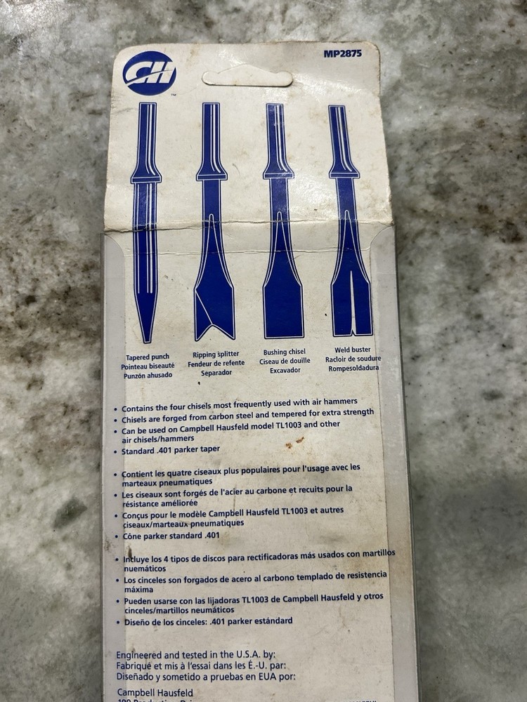 CAMPBELL HAUSFELD MP2875 3 PIECE Compressor Chisel Set