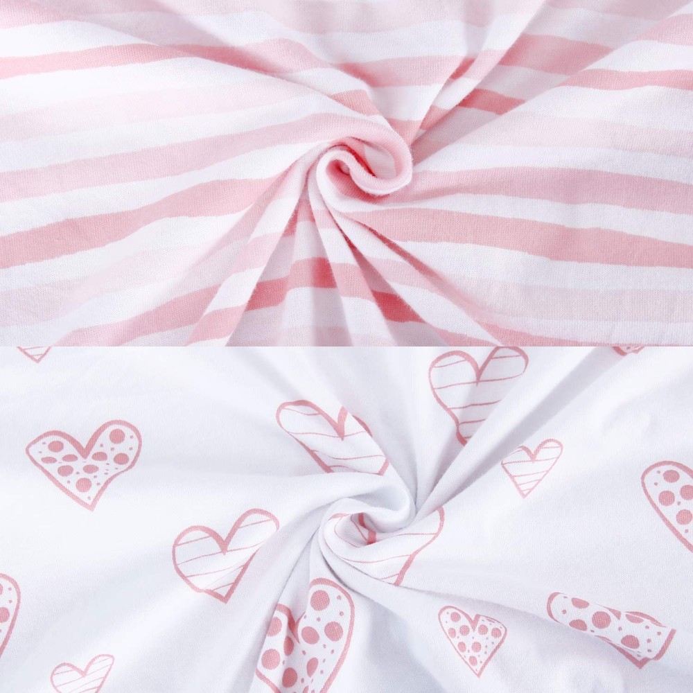 Cotton Bassinet Fitted Sheets Compatible with Mika Micky Bedside Sleeper 2 Pack