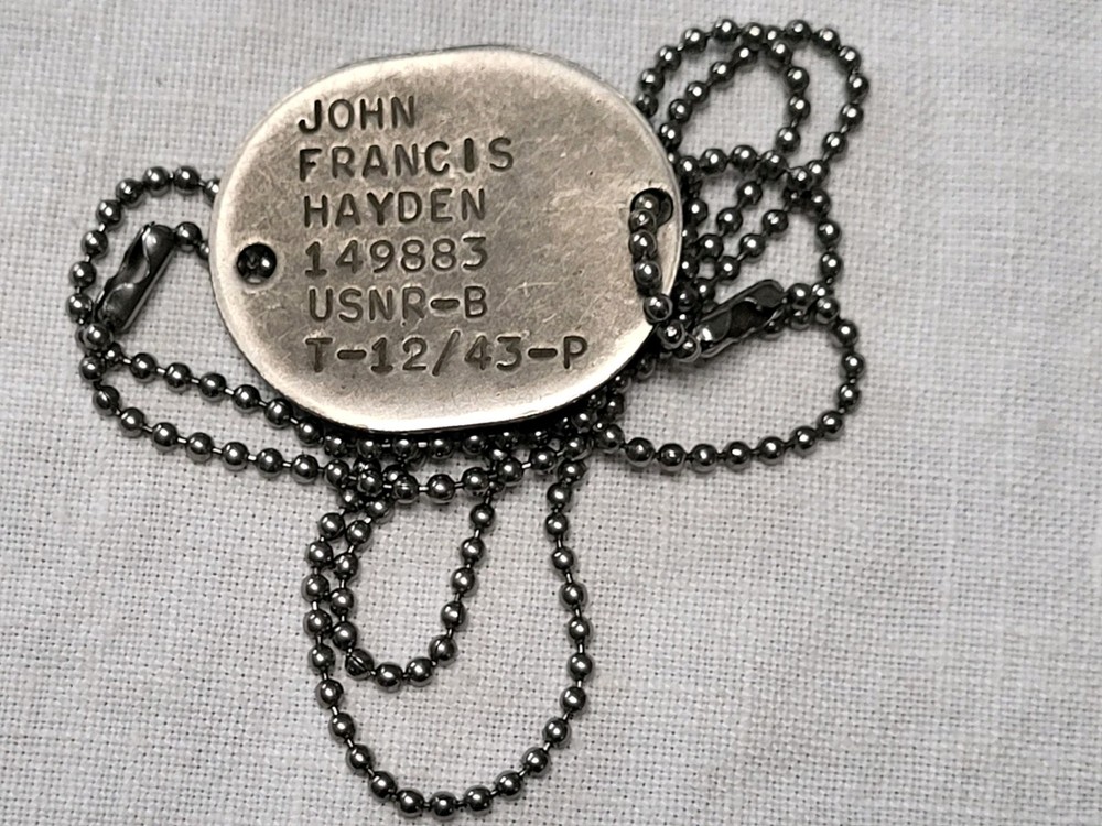 WWII Dog Tag 1943 Stainlees Steel Metal