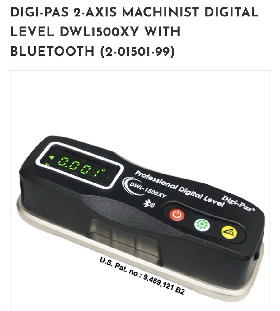 Digi-Pas 2-Axis Smart Master Precision Digital Level Bluetooth (DWL1500XY)