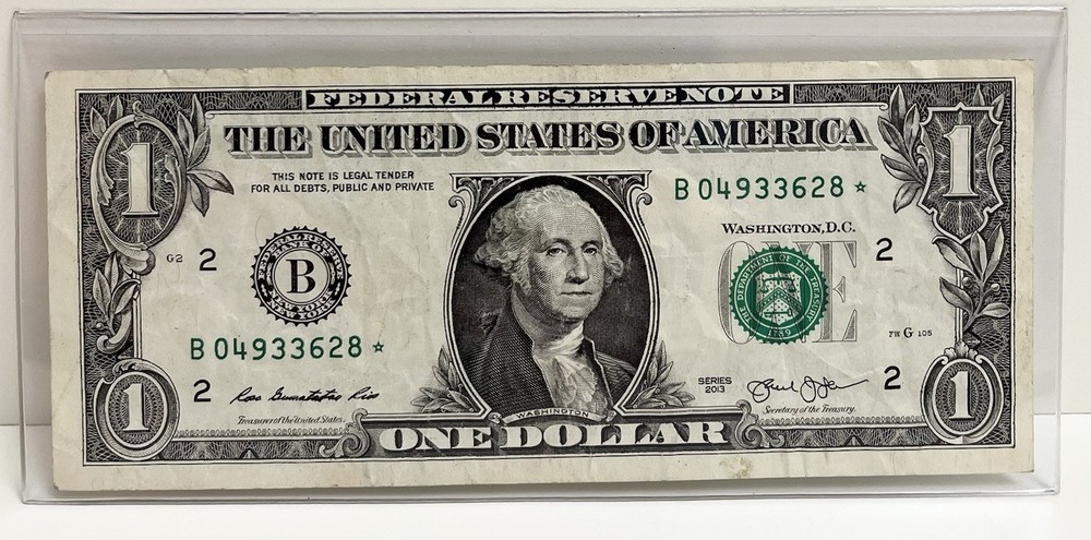 $1 2013 B Duplicate FW Star Note B04933628
