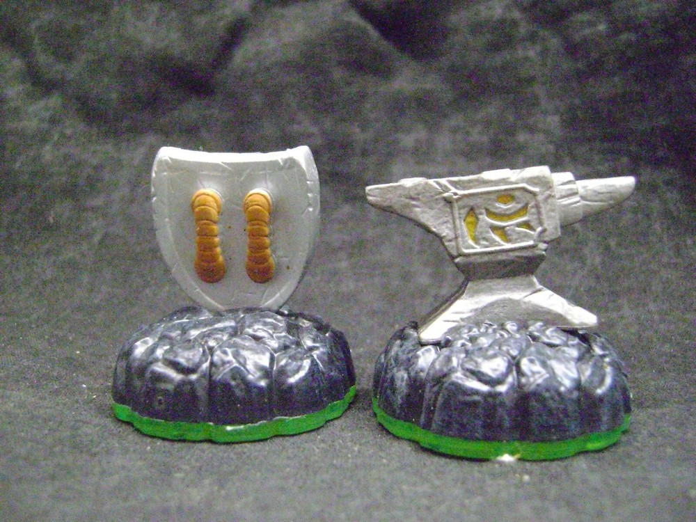 Skylanders Video Game Magic Element Figures Set "Anvil Rain" &"Sky Iron Shield"