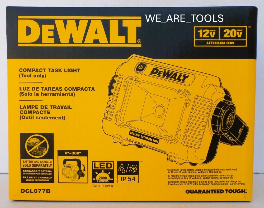 Dewalt DCL077B LED Compact Task Light 12V & 20V Work Spot Light MAX Tool LED