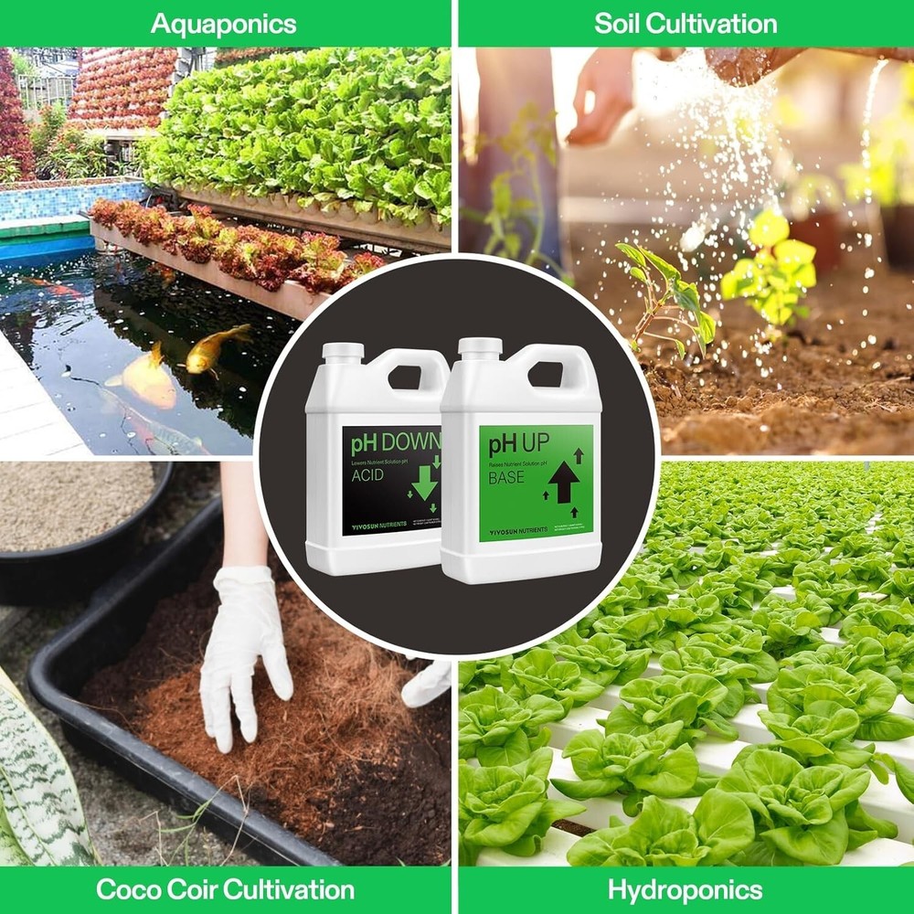 VIVOSUN 32oz pH Up & pH Down Kit for Balanced pH Level Buffer pH adjuster